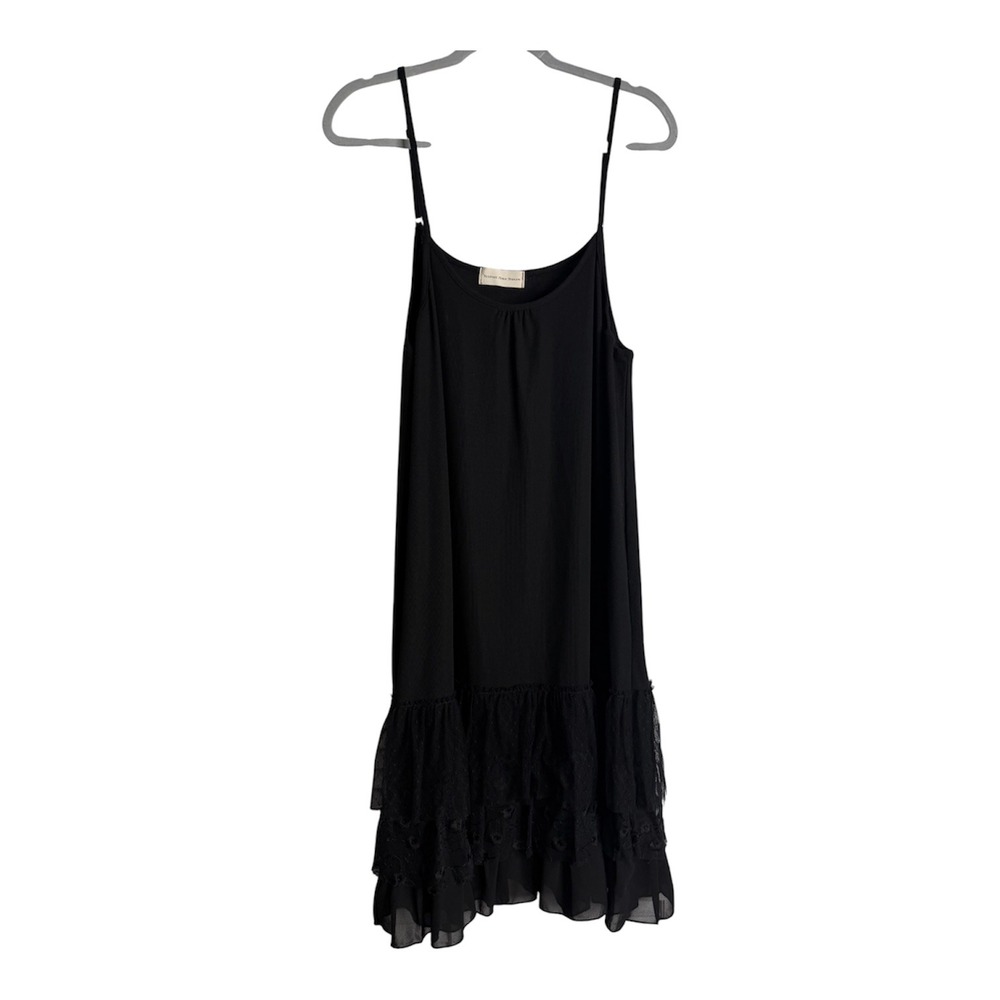 Victorian House Branson Black Lace Tiered Ruffle Hem Cami Mini Dress Witchy